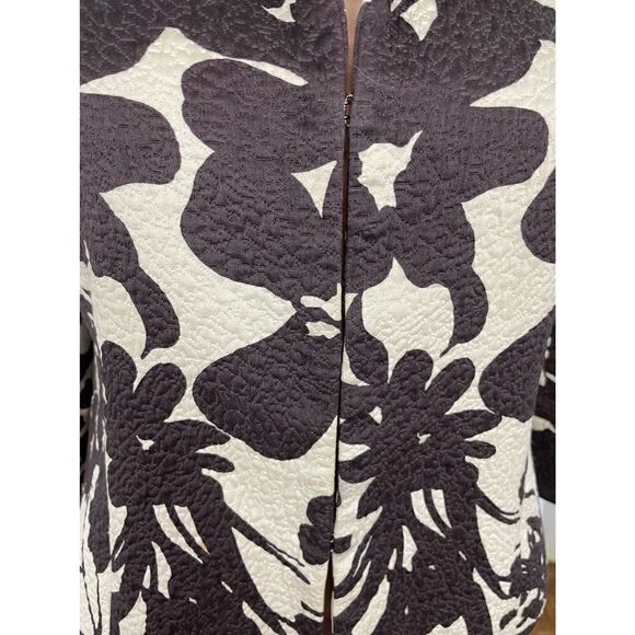 Lafayette 148 Brown & White Floral Jacket, size 8 - EUC - Picture 3 of 7